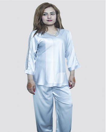 5-Piece Bridal Pajama Set with Triangle Bra