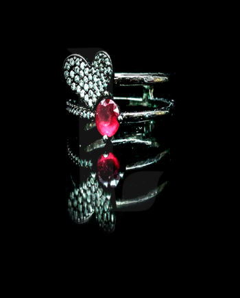 Ruby Red Heart Ring