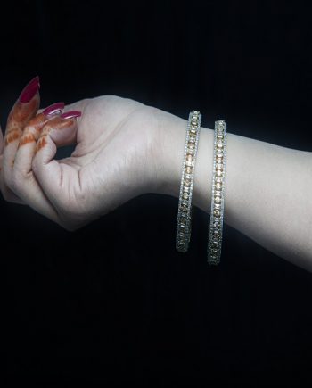 Champaign & White Zircon Bangle Set