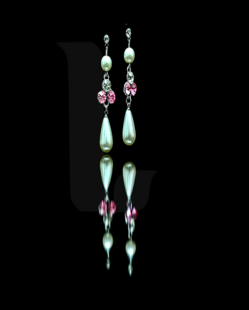 Pink Stone Ear Rings