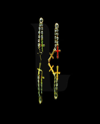Red Cross Ear Rings