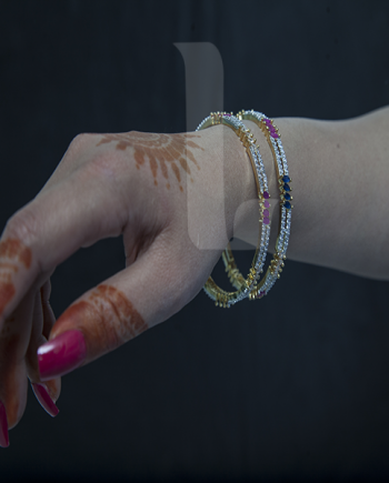 Ruby & Saphire Inspired Bangle Set