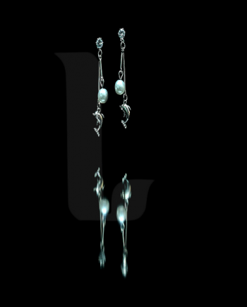 White Fish ear Rings