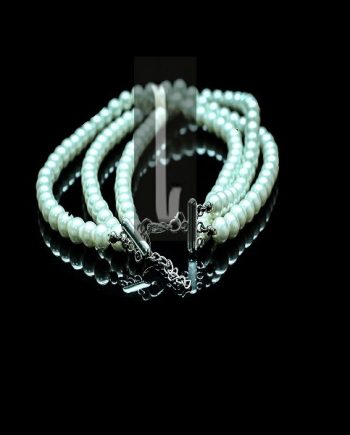 White Pearls Tripple Layer Maala