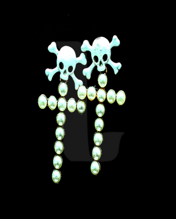 White Skeleton Ear Rings