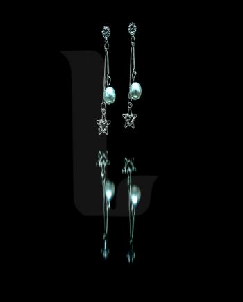 White Stone Ear Rings