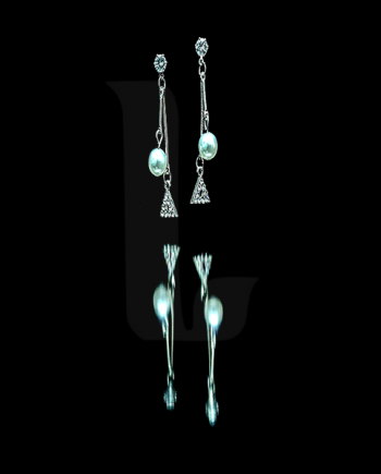 White Traingle Ear Rings